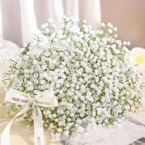 Der Rose 24Pcs Babys Breath Artificial Flowers White Fake Babies Breath Gypsophila Flowers Bulk Real Touch Faux Baby's Breath Flowers DIY for Wedding Floral Arrangements Home Party Decoration Bouquet Plant