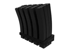 Wall Mounted AR-15 Magazine Holder 5 Mags - Compatible with ALL AR-15 Mags | Durable ABS Material USA Made with Drywall Anchors and Screws for Installation