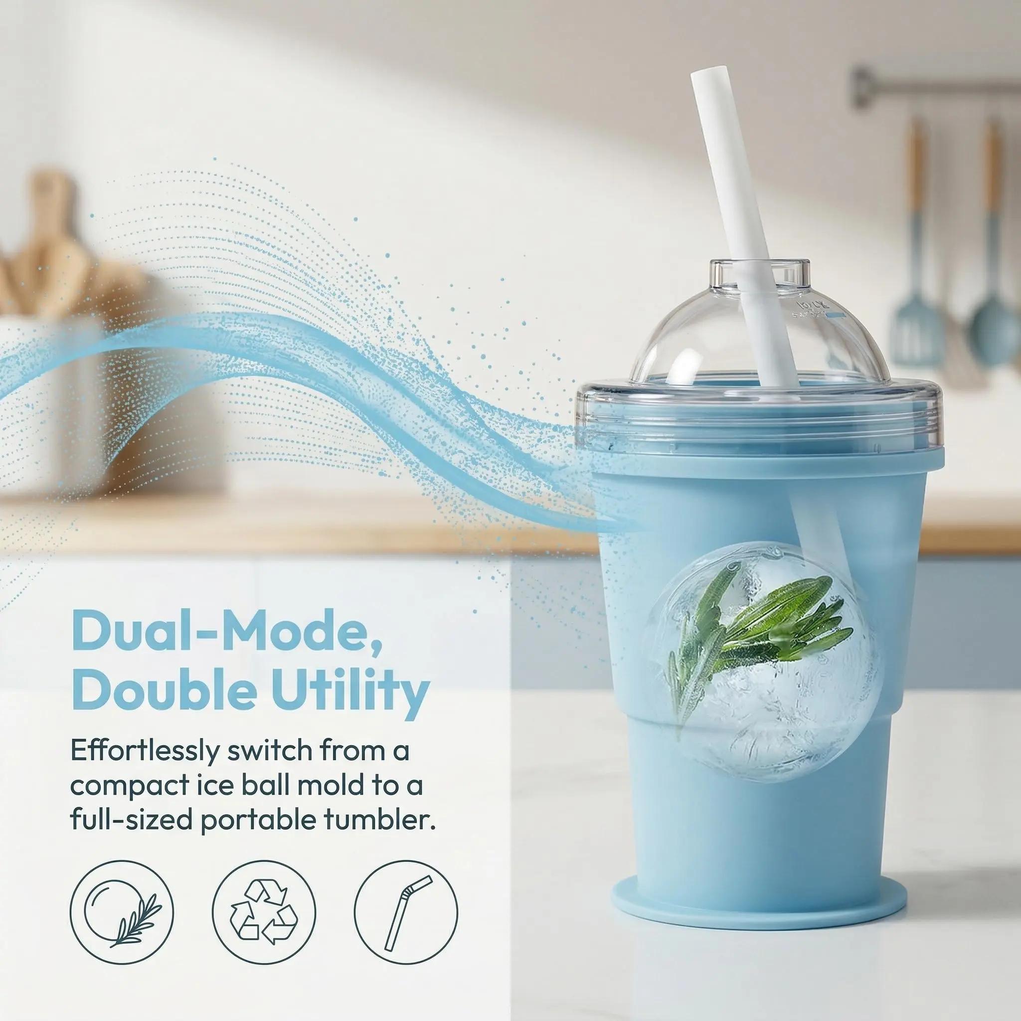 Portable Foldable ice hockey cup, Reusable with Attached Straw, Lightweight Heat-Resistant & Easy-Clean Collapsible Drinkware for Travel, Ideal for Hiking Camping Office