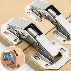 Modern Polished Metal Cabinet Hinges, Adjustable Door Hinge, No Drilling Hidden Corner Folding Design, Durable and Stylish for Cabinets and Doors Installation