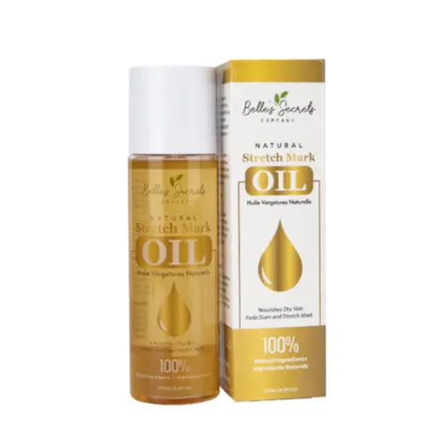 Belle's Secrets Stretch Mark Oil - Natural Nourishing Skin Care Product for Body & Massage Use