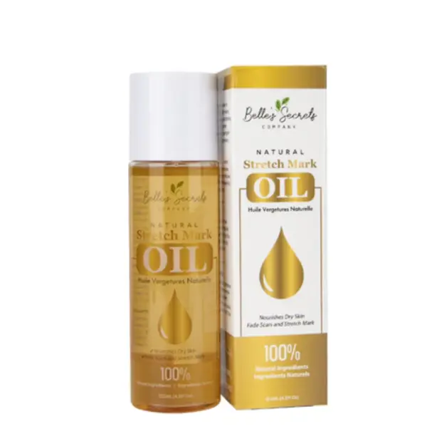 Belle's Secrets Stretch Mark Oil - Natural Nourishing Skin Care Product for Body & Massage Use