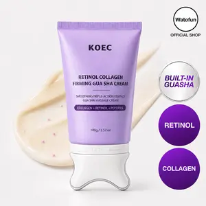 [NEW] Watofun KOEC 2-in-1 Built-In Gua Sha Cream | Retinol Collagen Firming & PDRN Peptide Hydrating Massage Cream, Face Neck Jawline Massager, 5-Minute De-Puffing, Lifting, Wrinkle Care, Plumping Elasticity, Neck Décolleté Skincare Facial