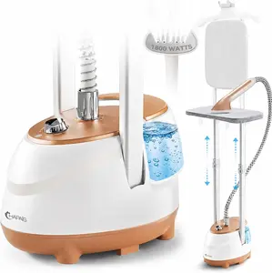 Steamer for Clothes,1800W Standing Garment Steamer 30s Heat-up with Adjustable Stable Double Rod,2-in-1 Flat & Hanging Ironing,Clothes Steamer with 10 Fabric Steam Modes