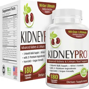 Kidney Support Supplement Complex 21 in 1 Formula for Men and Women Kidney Health Support 3 Month Supply 180 Capsules