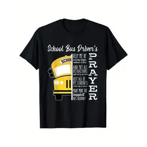 School Bus Driver'S Prayer School Bus Driver Outfits Funny T-Shirt, Suitable for Mens & Womens Outdoor T-Shirt, 100%cotton, S-XXXL versatile summer t shirt Casual Short Sleeve Pattern Unisex Crewneck White T-shirt vacation concert hoodies airport