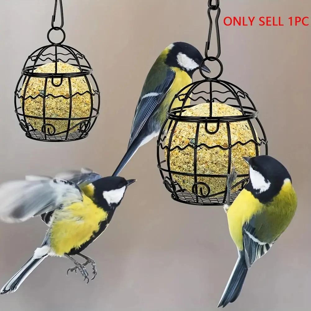 Hanging Food Dispenser Bird Feeder, Creative Iron Bird Cage Feeder, Pet Feeding Supply, Hanging Iron Bird Feeder, Pet Supplies, Feeding Tools, Hanging Hummingbird Feeder, Bird Feeding Station, Birds Feeder, Bird Feeders For Outdoors Hanging