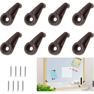 20 Pack Brown Glass Window Retainer Clips, Glass Door Holder Cabinet Panel Bracket Screen Fixing Clips, Mirror Hanging Hardware Kit for Vanity Mirror Window Screen