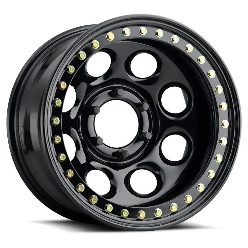 Raceline RT81 Rock 8 17x8in / 8x165.1 BP / -25mm Offset / 130.81mm Bore - Gloss Black Beadlock Wheel
