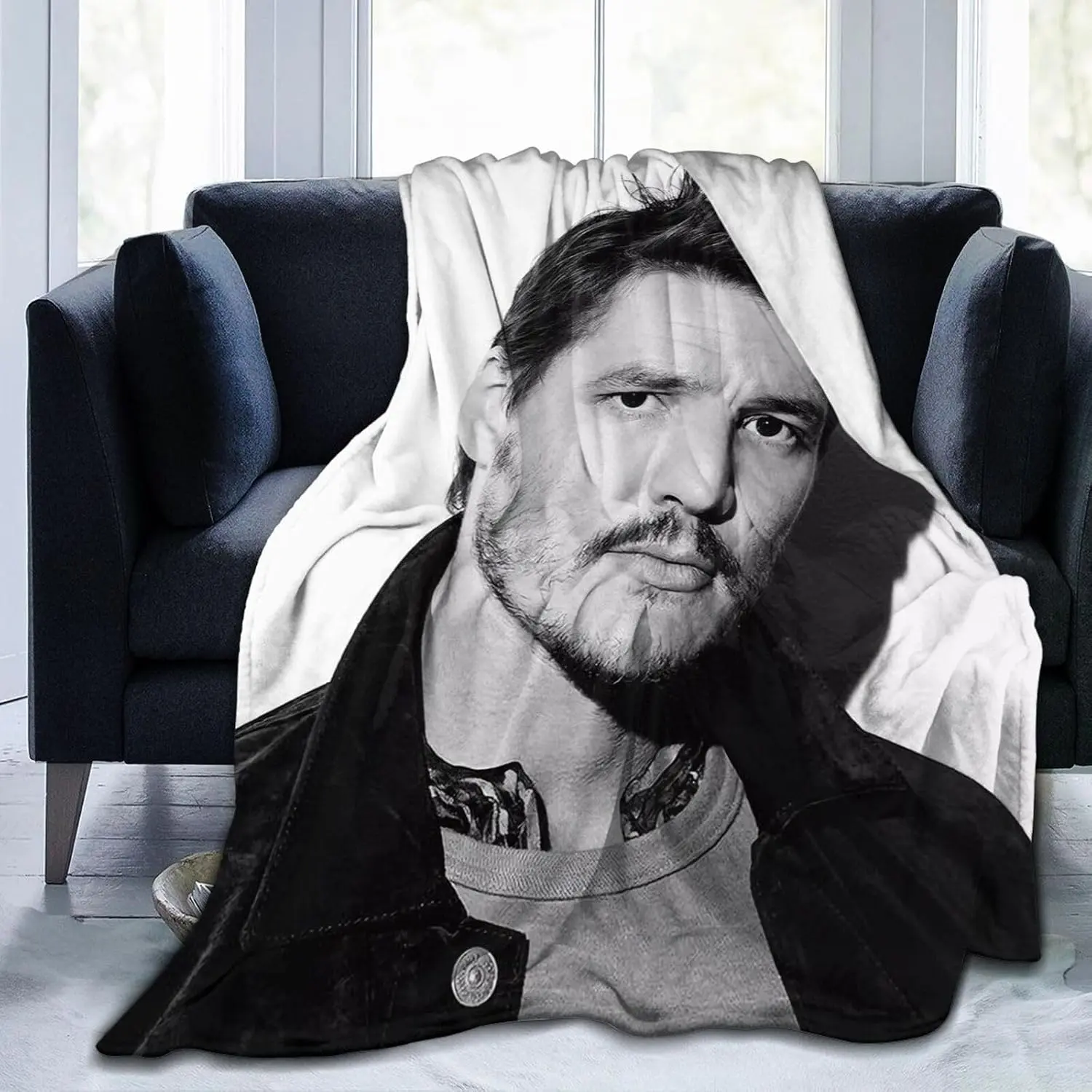 Pedro Pascal Flannel Throw Blanket Soft Warm Bedding Blanket Cozy Home Decor Gift for Men Women Available,plush throw,figure,cute,grad,breathable