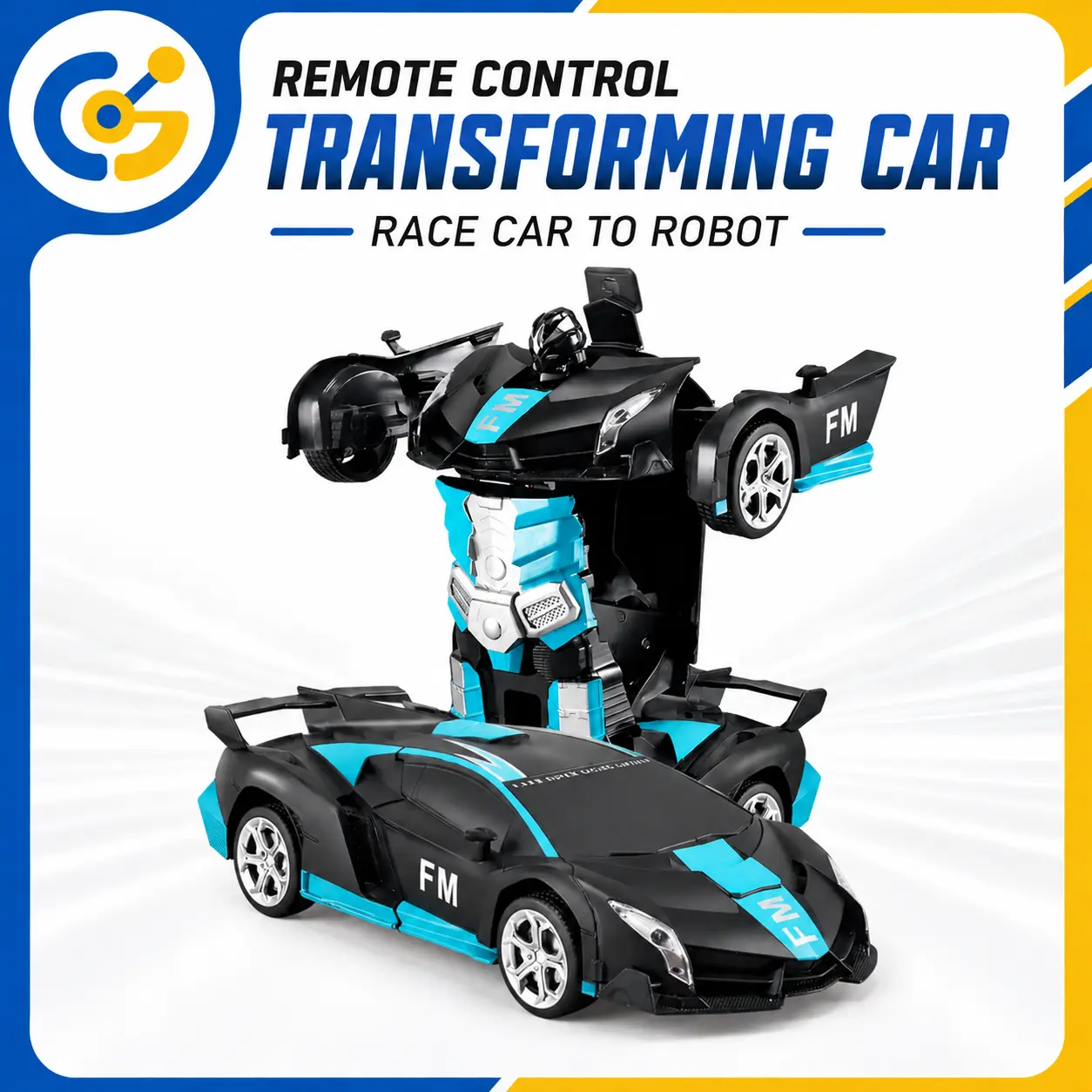 2.4GHz 1:18 Transforming RC Car Robot Toy, 360° Stunt Rotation, Rechargeable Remote Control Car for Boys & Girls Ages 3+, Birthday Gift