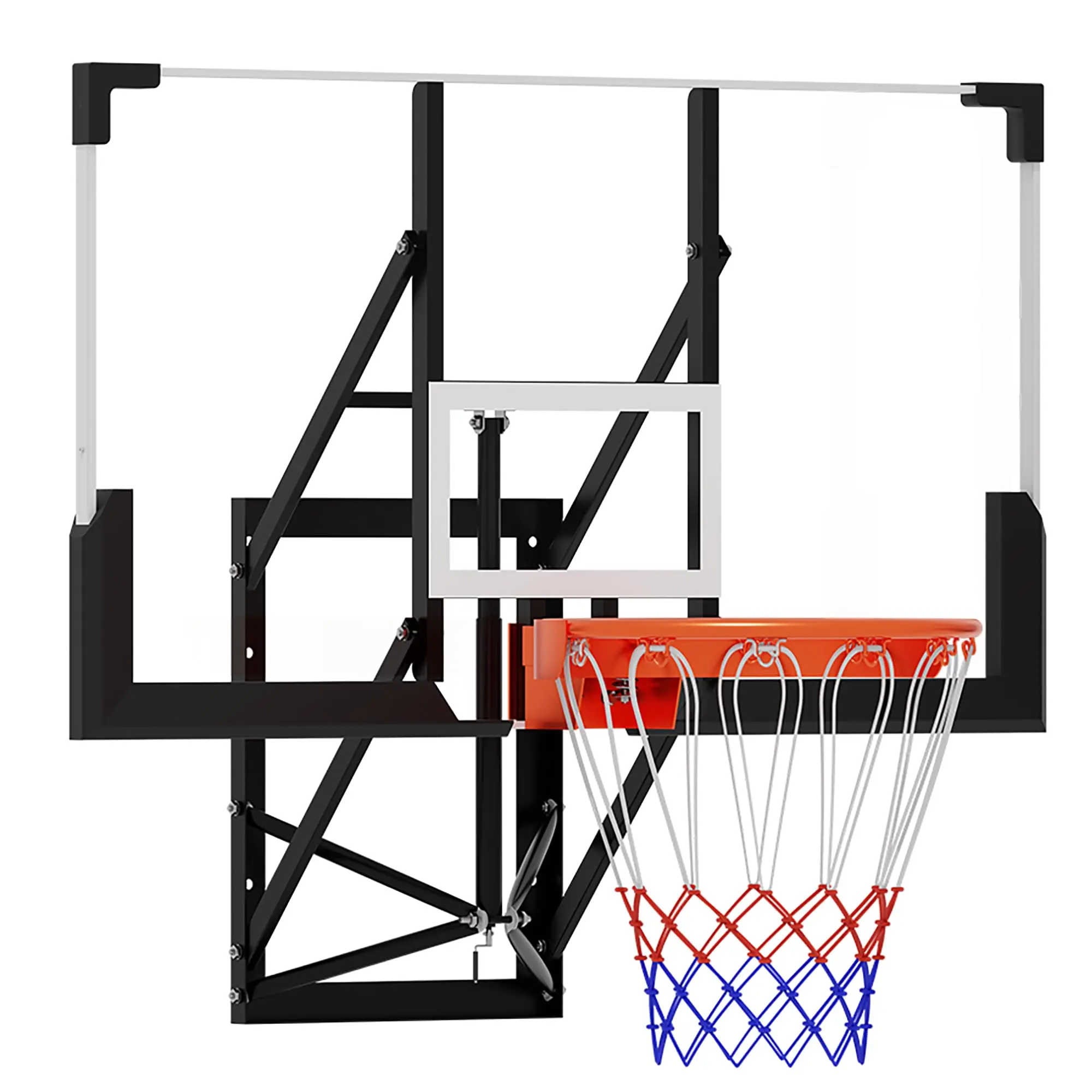 Garvee Iron/PC 48in Backboard Basketball Hoop & Goal - Wall-Mounted, Portable, for Indoor/Outdoor Sports