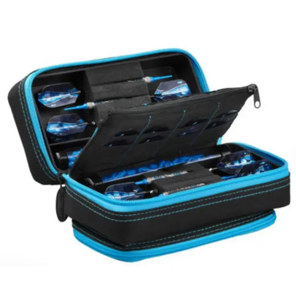 Casemaster Plazma Pro Hard Dart Case - Durable Nylon Resin Shell Holds 6 Fully Assembled Darts, Foam Insert Prevents Movement, Zipper Phone Pocket, and 16 Flight & Shaft Slots, Enough Storage Space For 6 Fully Assembled Darts