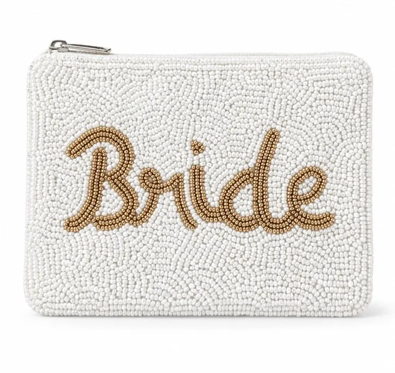 Bride Beaded Coin Purse – Bridal Zip Pouch