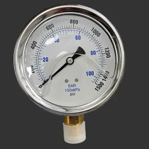 Premium Liquid-Filled Pressure Gauge – 1500 PSI, 1/2" Bottom Mount (Part # 1002G1.5K)