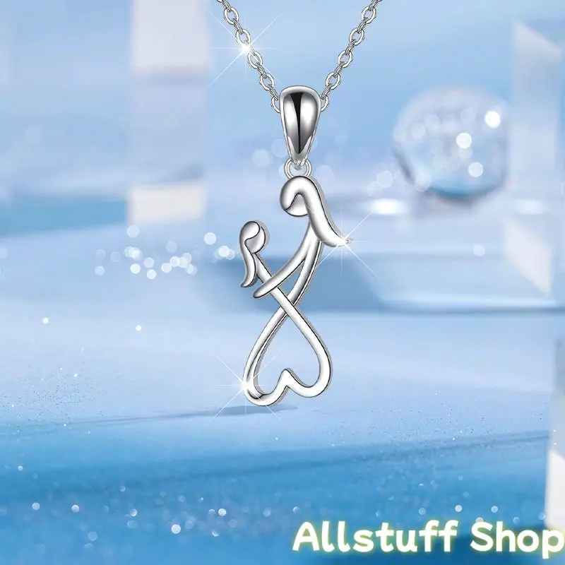 Mother-Daughter Heart Initial Matching Necklaces - Warm, Simple, Personalizable, Adjustable, Interchangeable Sports & Outdoor Fashion Jewelry for Party Commemoration, Christmas Gift, Initial Necklaces, Heart Necklace