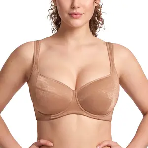 HSIA Starry Night Wired Demi Bra Plus Size 4mm Lightly Lined Smooth Scoop Neck with Sparkle Fabric