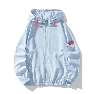 NewMen's Cartoon Astronaut Print Letter Patched Zip Up Hooded Jacket, Loose Casual Comfortable Breathable Lightweight Long Sleeve Drawstring Coat for Daily Outdoor Wear, Men Clothing for All Seasons