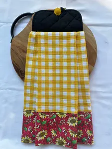 Custom Hanging Kitchen Towel and Pot Holder-Country Sunflower