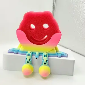 3D Printed Smiley Face Sponge Holder, Creative Funny Drainage Rack, Cute Storage Shelf, Kitchen Organizer, Durable & Stylish Design