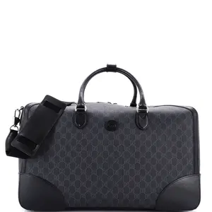 Pre-owned GUCCI Canvas Coated Travel Bags Interlocking G Patch Duffle Bag GG Coated Canvas Large by Rebag