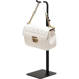 Adjustable Black Hook Purse Holder Handbag Display Stand Rack for Showing Bags Purses Wreath, Suitable for Tabletop Closet Desk Retail Use for Vendors