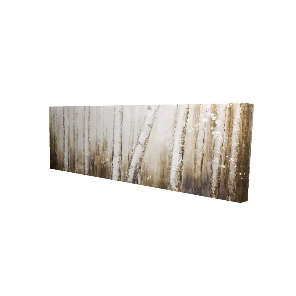 Begin Home Decor 2080-1648-LA22 16 x 48 in. Texturized Abstract Forest Canvas - Modern Brown Bedroom Decor