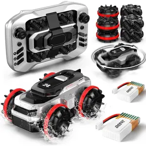 Remote Control Car for Kids Amphibious Land & Water Convertible RC Car Waterproof Stunt Vehicle with 360° Spins High Speed All-Terrain Toy 50 Min Playtime for Boys Ages 6-12