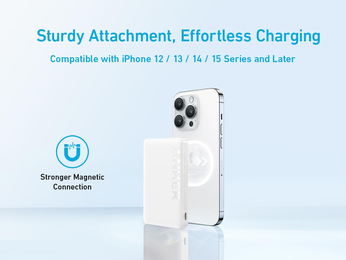 Anker 334 MagGo Battery (PowerCore 10K) - Compact and Chargeable Phone Accessory - Accessories Charging Magnetic