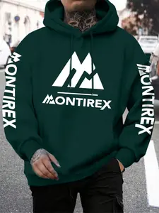 Men's Fall Winter Dark Art Hoodie, Montirex Letter Print, Fashionable and Practical, Casual Daily Wear