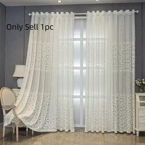 Modern Minimalist Luxury Hollow Out Curtain, Lightweight Decorative Curtains for Balcony Bedroom Living Room, Home Interior Essential, Net Curtain Window
