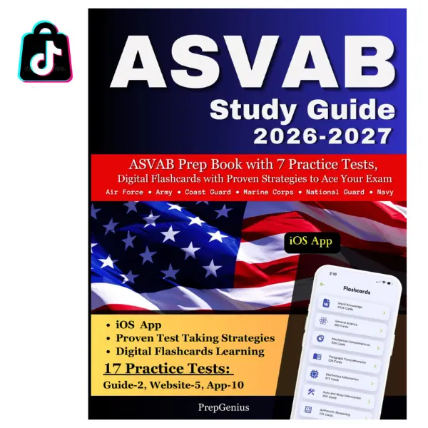ASVAB Study Guide 2026-2027: SVAB Prep Book with 17 Practice Tests, Digital Flashcards and Proven Strategies to Ace your Exam for Air Force, Army, Coast Guard, Marine Corps, National Guard, Navy
