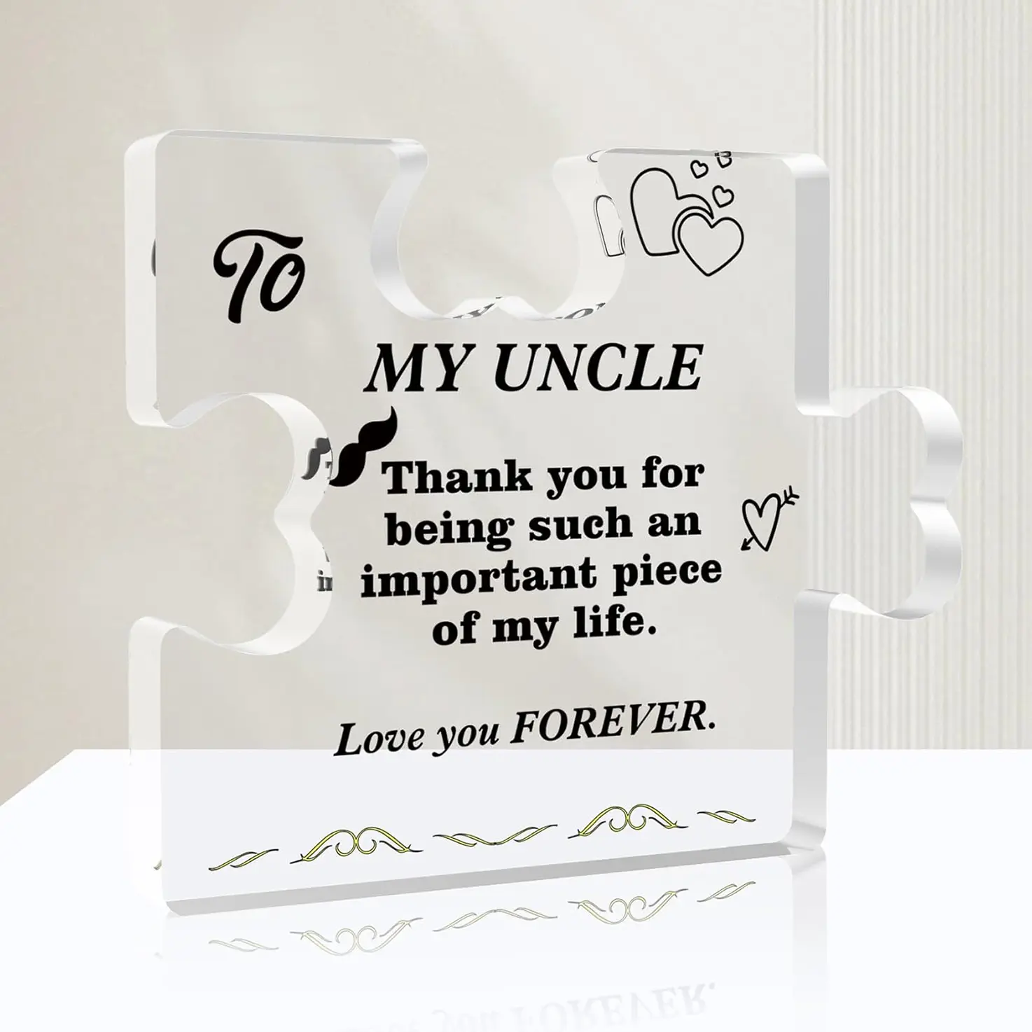 Uncle Gifts Acrylic Puzzle Plaque, Best Uncle Gifts from Niece Nephew for Birthday Gift Valentines Day Ideas for Uncles, Sentimental Home Desktop Decorations Acrylic Ornaments
