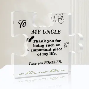 Uncle Gifts Acrylic Puzzle Plaque, Best Uncle Gifts from Niece Nephew for Birthday Gift Valentines Day Ideas for Uncles, Sentimental Home Desktop Decorations Acrylic Ornaments