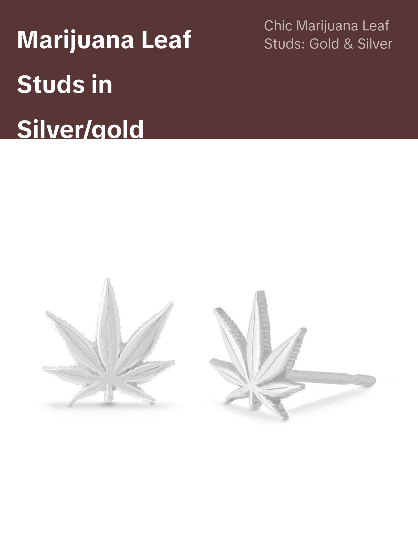 Marijuana Leaf Studs