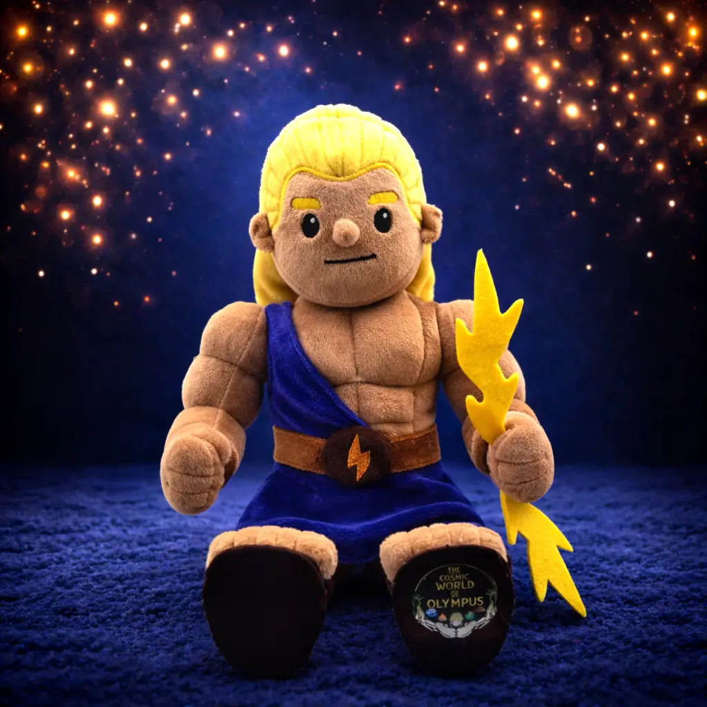 Cosmic Heroes Zeus Plush Doll – 15" Storm Hero