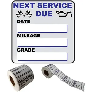 Oil Change Stickers, 300 count 2 x 2 Inches Clear Oil Change Window Stickers for  Windshield, Removable Vinyl Next Service Due Reminder Sticker Labels for  Maintenance