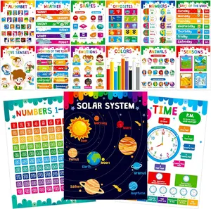 15 Packs Educational Poster, Thick Early Learning Posters  &  Proof with PET Film, Alphabet//Opposites/Emotions/Numbers Posters for    (14.5x11)