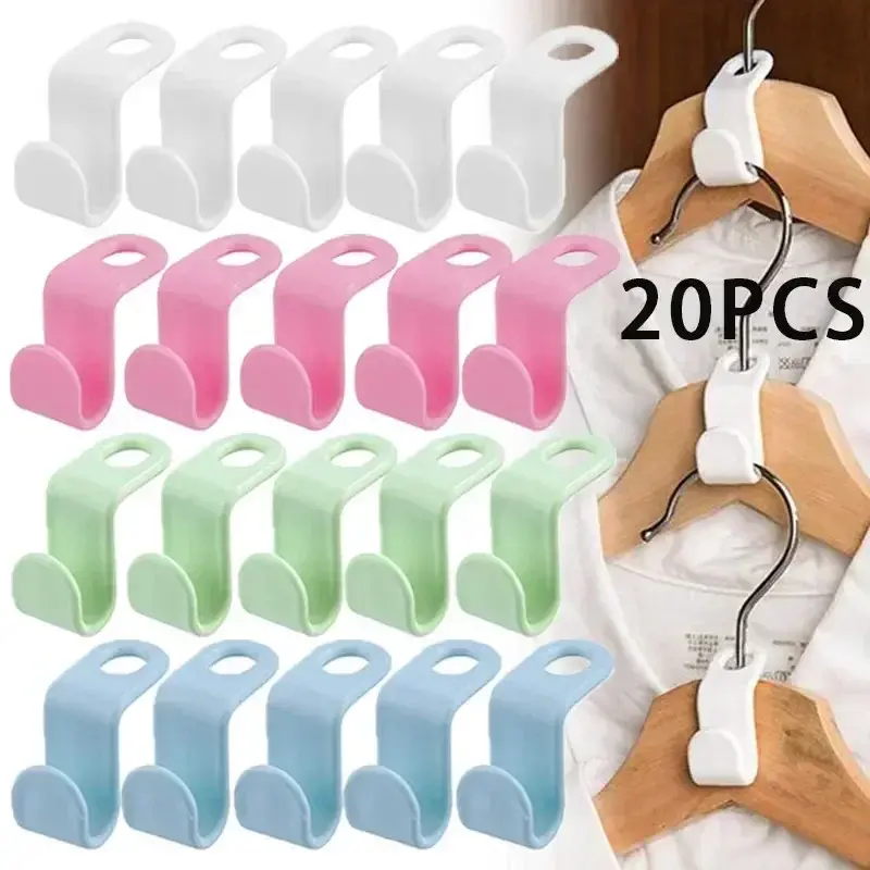 Mini wardrobe connecting hooks, save wardrobe space, can be used in series, plastic coat rack, home clothing storage