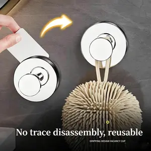 Bathroom Wall Hook, No Drill Required, Strong Suction Stainless Steel Hook – Holds Towels, Robes, Clothes Without Falling or Damage Shower Rack
