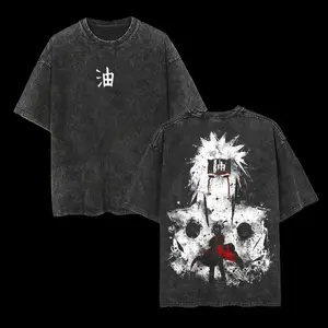 Retro Heavy Limited Legendary Sannin "Jiraiya" - Naruto Anime Double Printed Vintage Oversized Washed Tee Unisex Oversize Anime Manga Washed Heavyweight Cotton T-shirt, Gift For Anime Fan, Anime Lover