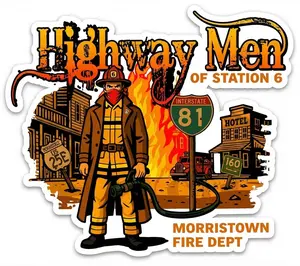 Highway Men of Station 6 Helmet Window or Helmet Decal
