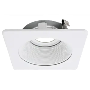 Elco Lighting Pex 4" Square Adjustable Phenolic Baffle, 35° Tilt, Twist-Lock, All White, ELK4293W