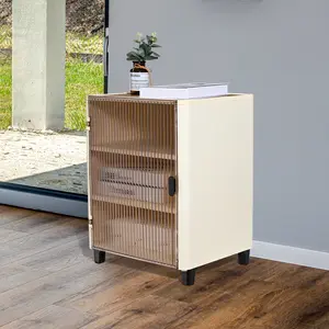 Top Space Clear Plastic Bedside Table with Drawers - Acrylic End Table, Lucite Side Table, 3-Tier Nightstand