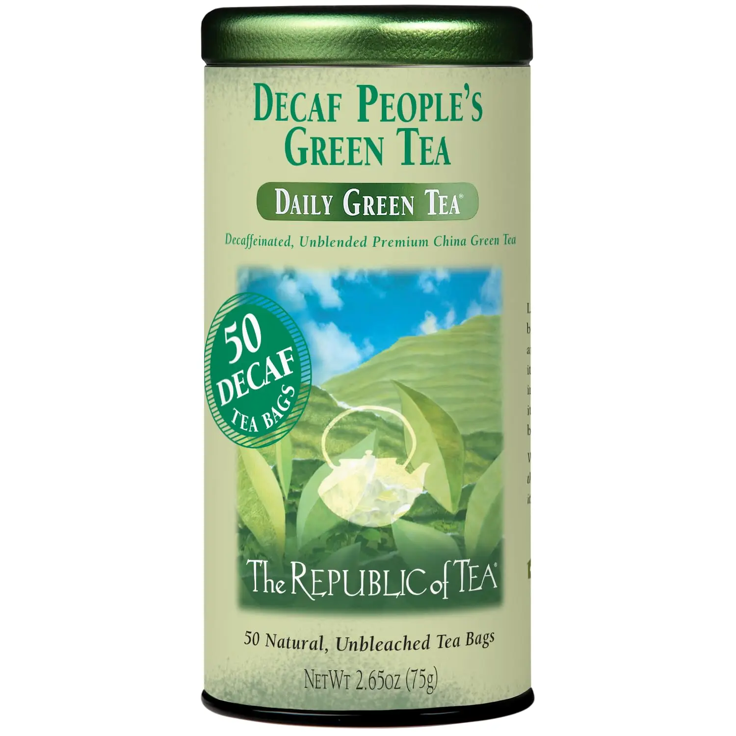 The Republic of Tea Decaf The Peoples Green Tea, 50 Tea Bags, Gourmet Tea | Decaffeinated