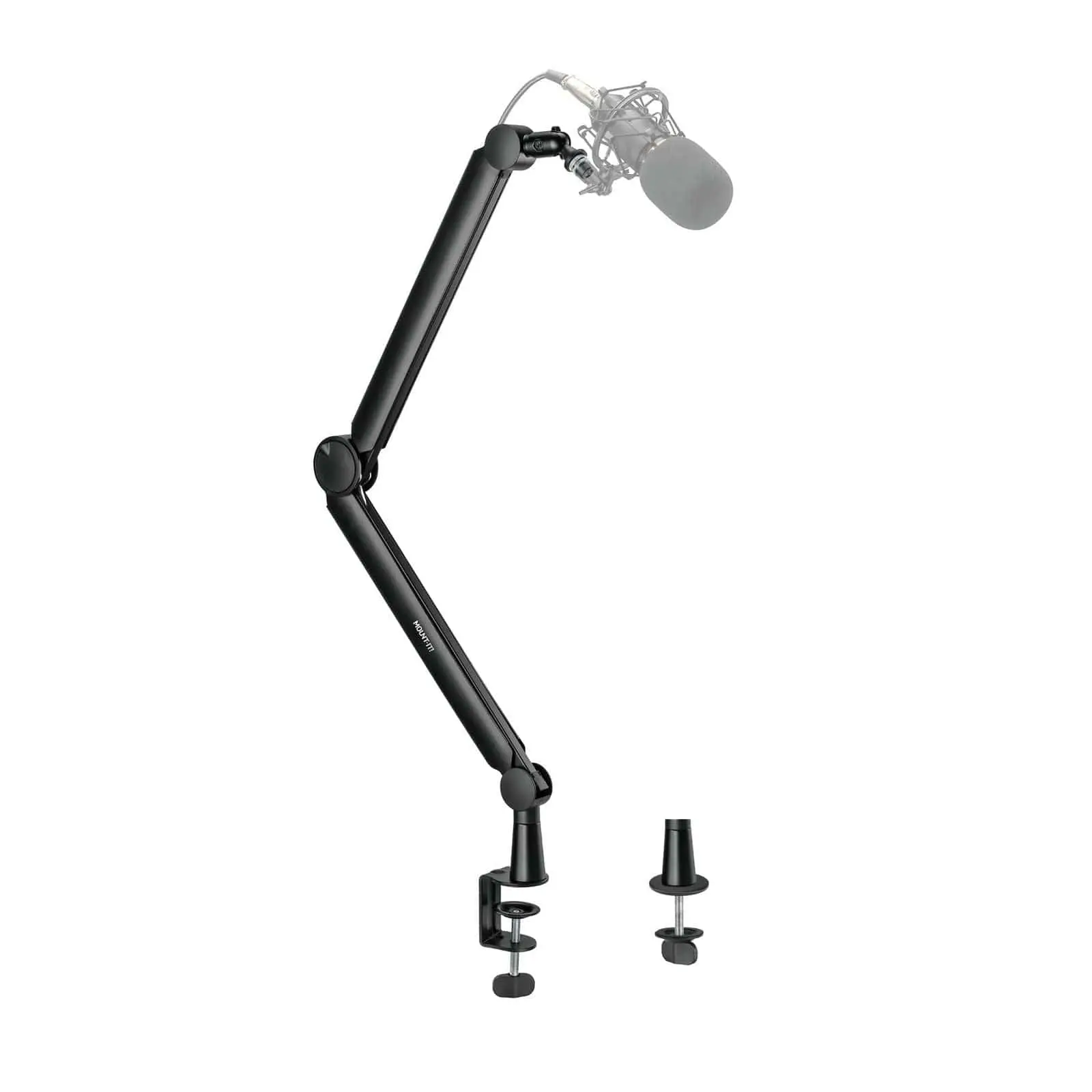 Mount-It! Aluminum Full Motion Microphone Boom Arm - Adjustable Arm Tension, 0.22-2.2 Lbs Capacity, 3/8" or 5/8" Threading, 3/8" and 5/8" Adapters, Clamp, Ideal for Gamers, Live Streaming, Content Creation (Music Accessory)