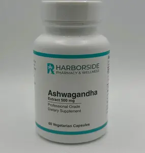 Harborside Pharmacy & Wellness Ashwagandha Extract 500 mg Professional Grade 60 Vegetarian Capsules Dietary Supplement