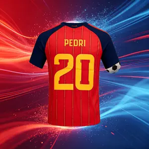 2026 Spain 19#Lamine Yamal and 20#Pedrl Short And Long Sleeve Soccer Jersey Fans Version Breathable