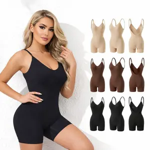 Medium Compression Seamless Waist Trainer Bodysuit for Women – Full Body Tummy Control Shapewear