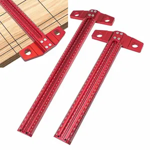 Woodworking Scriber T-Square Ruler, 90 Degree Line Gauge Scriber Tool, Precision Crossed-Out Hole Scribing Ruler for Woodworking, Measuring and Layout